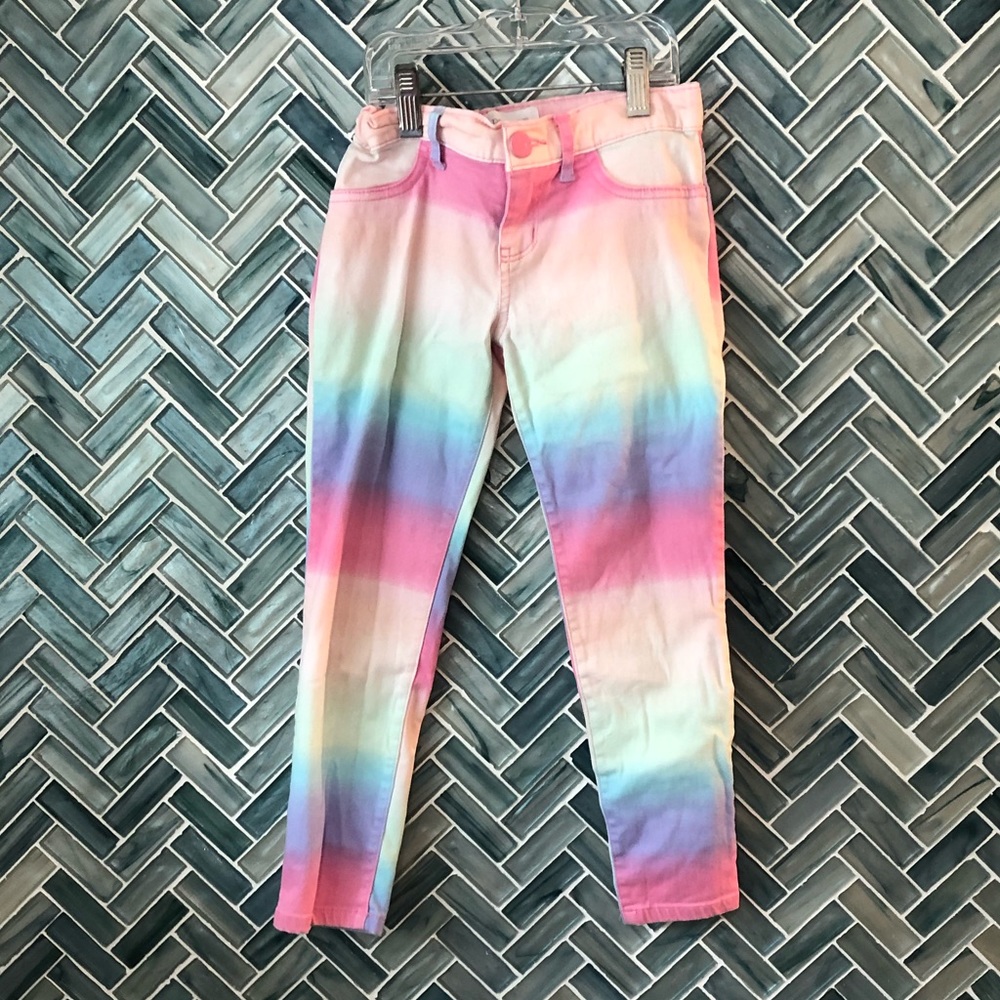 Girls Place Pastel Ombré Rainbow Skinny Jeans sz 6